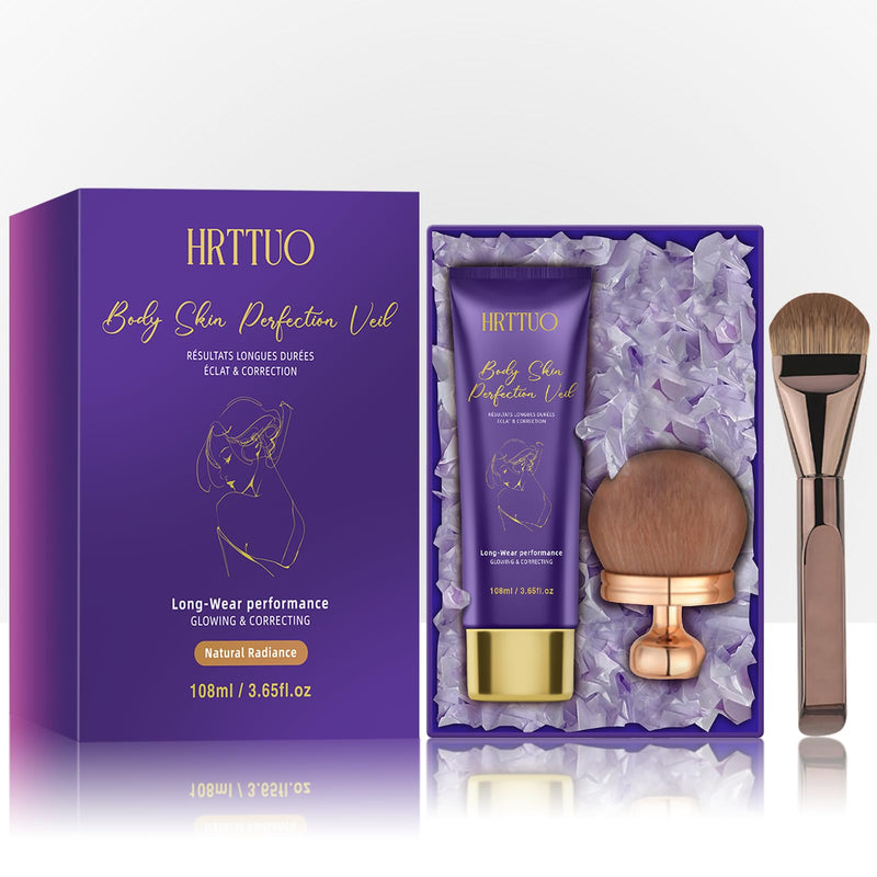 [Australia] - Body Coverage Perfector, Waterproof Leg & Body Makeup for Tattoo & Scar Cover Up, No Transfer Coverage Concealer with Brush, All Over Complexion Perfector for All Skin Tones (Natural Radiance) Natural Radiance 