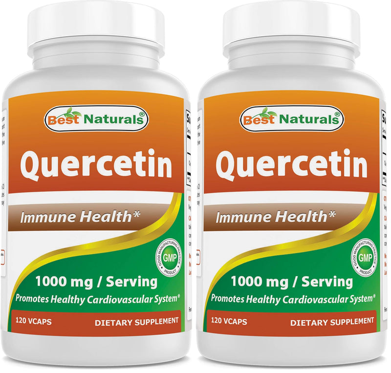 Best Naturals Quercetin 1000 mg/Serving 120 Veggie Capsules (120 Count (Pack of 2)) 120 Count (Pack of 2)