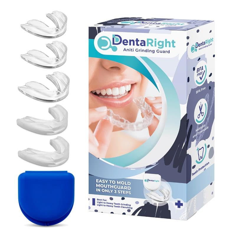 5-Pack Mouth Guards for Grinding Teeth at Night – Reusable, Trimmable, Moldable Boil-and-Bite Dental Night Guards for Clenching – 3 Sizes (1 Regular, 2 Heavy-Duty, 2 Small) Model004 Adult / 5 Pcs. Model001 / 5 Pcs. / 3 Size
