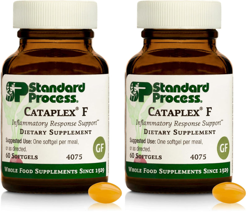 Standard Process Inc. Cataplex F - Whole Food Supplement, Metabolism, Skin Health and Hair Health with Vitamin B6, Flaxseed Oil - 60 Softgels (Pack of 2) 60 Count (Pack of 2)