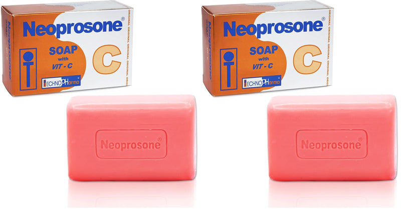 Neoprosone, Skin Brightening Soap | 7oz / 200g | Exfoliating, Cleansing Bar, Helps to Reduce Spots on: Knees, Elbows, Face, Private Areas | For Women and Men, with Vitamin C and Castor Oil (Pack of 2) 0.04 Ounce (Pack of 2)