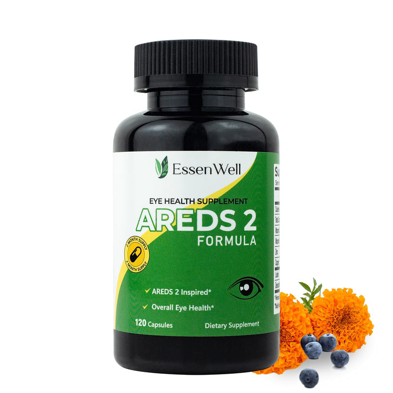 AREDS 2-120 Capsules + Multivitamin, Lutein and Zeaxanthin 20mg, 2-in-1 Eye Vitamin, Contains Vitamin C, D, E & Zinc 120 Count (Pack of 1)