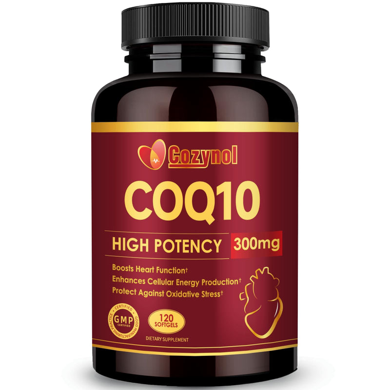 CoQ10 300mg Softgels with PQQ & Omega 3, 120 Count | Maximum Absorption Coenzyme Q10, Powerful Antioxidant for Heart & Energy Health, Non-GMO 120 Count (Pack of 1)