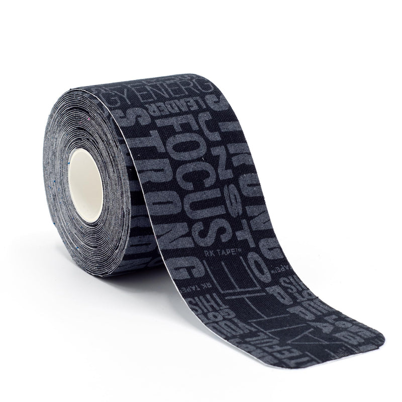 [Australia] - Get Fired Up - Precut Kinesiology Tape for Shoulders, Knees, feet, Legs, & Ankle with Motivation Words on The Tape – Black, 20 pre-Cut Strips, 1 Pack Black (1 Pack) 