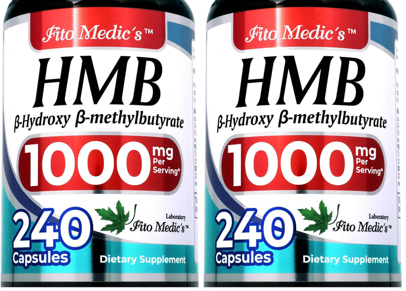 FITO MEDIC'S Lab | hmb |240 Capsules |1000 mg| hmb Supplement | hmb Free Acid| beta-hydroxybutyrate | Concentrate Extract | Ultra high Absorption. (Pack of 2) 240 Count (Pack of 2)