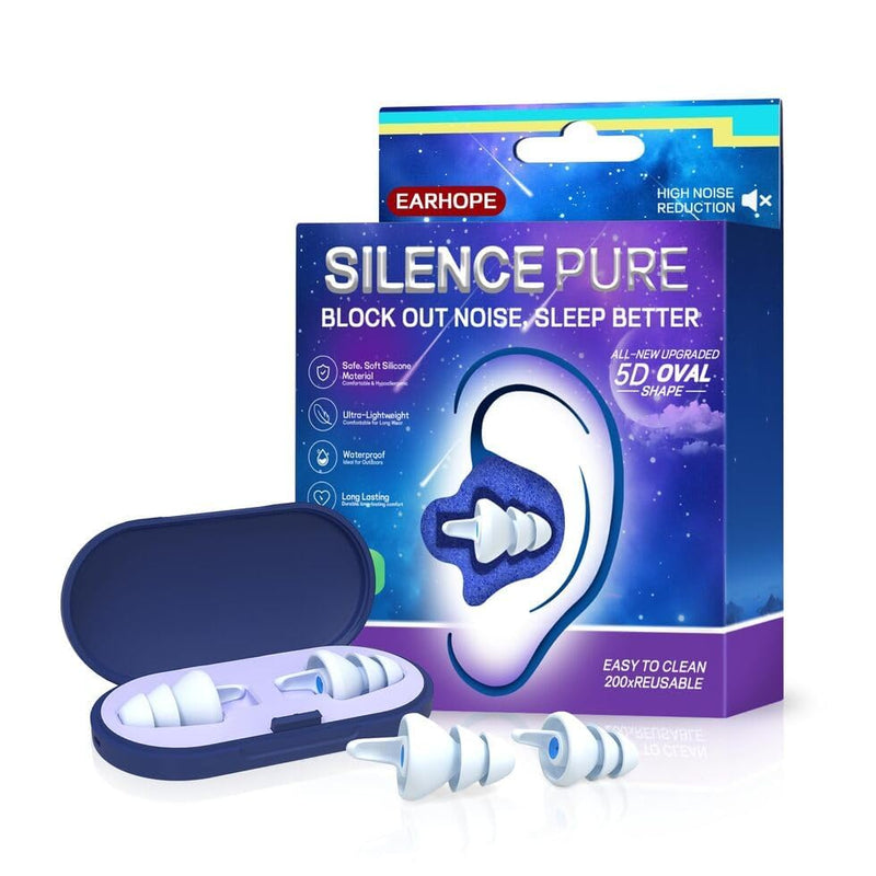 [Australia] - Ear Plugs for Sleeping - Soft Reusable Gel Ear Plugs for Noise Reduction & Focus, 3D Oval Noise Cancelling Design (35dB), Ideal for Side Sleepers - 2 Pairs (S + M/L) White 