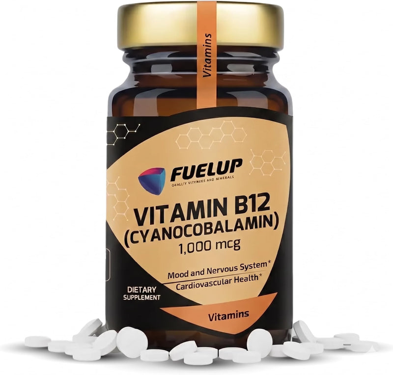 Vitamin B12 1000 mcg - 100 Tablets, Cyanocobalamin, High Potency | High-potency cyanocobalamin supports energy production, metabolism, healthy red blood cells & nervous system function.