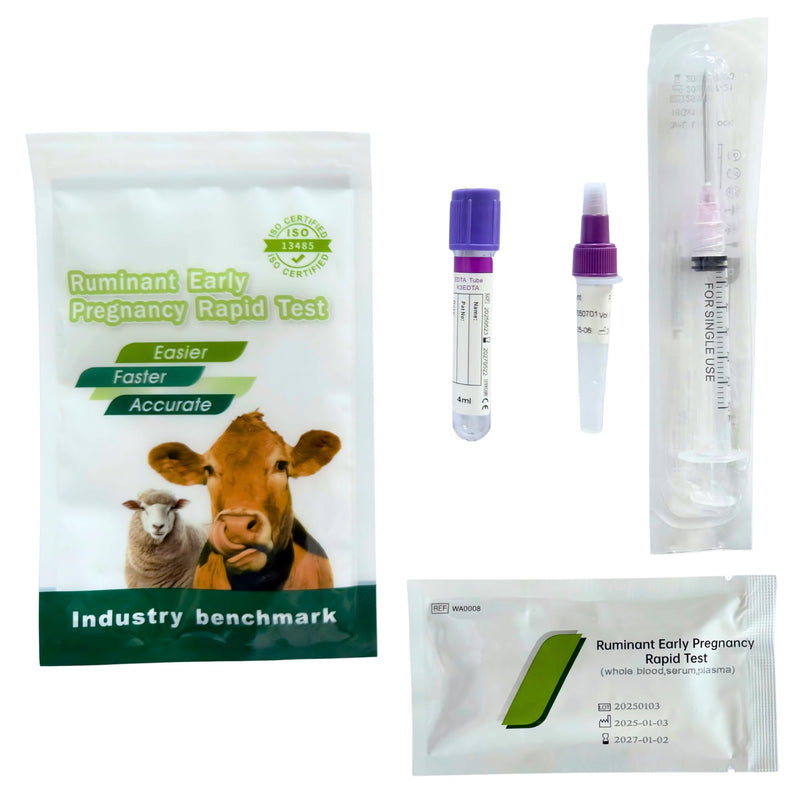 Ruminant Kit for Cattle, Single Use, Whole Blood/Serum/Plasma, Fast 20-Minute Results, 99.5% Accuracy, Effective from 28 Days (1) 1