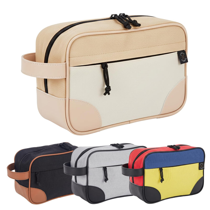 Living in a Bubble Premium Magnetic Bag. Durable Cordura Fabric Travel-Ready Toiletry Pouch for Camping, Traveling, Hiking, Family Trip (Beige) Beige