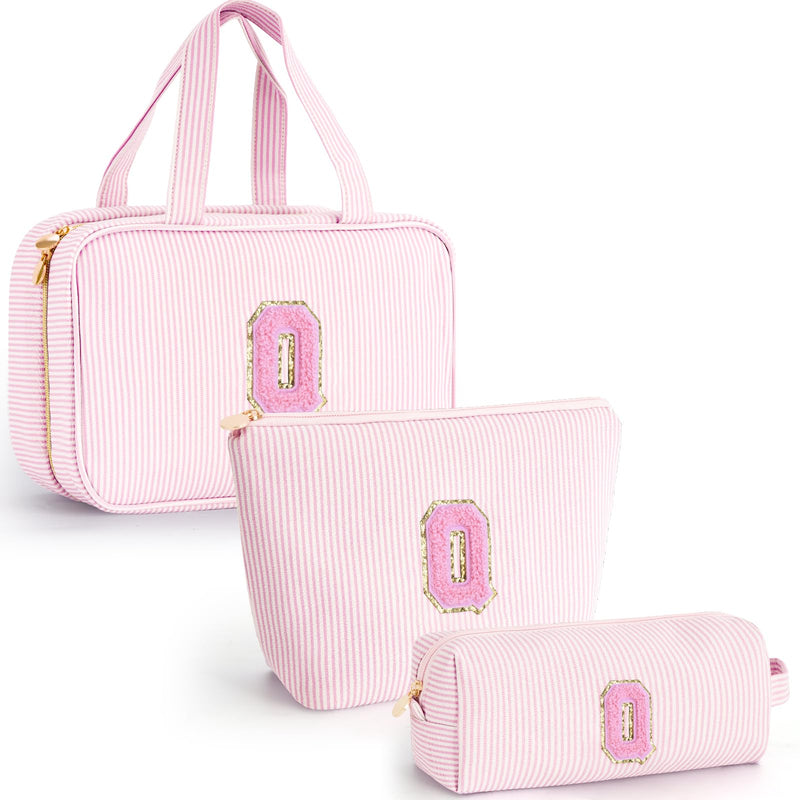 Gifts for Teen Girls Women - Personalized Toiletry Bag Initial Makeup Bag | Travel Cosmetic Bag | 8 9 10 11 12 13 14 15 16 Years Old Girl Gift Trendy Stuff - Pink Q