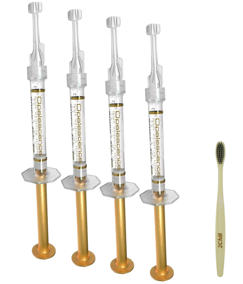Opalescence 45% Syringes Teeth Whitening Gel with PF - 5359-2T | (4 Syringes) Refill Kit Carbamide Peroxide, Mint Flavor. Ultradent Leaders in Professional Whitening. Includes Toothbrush.
