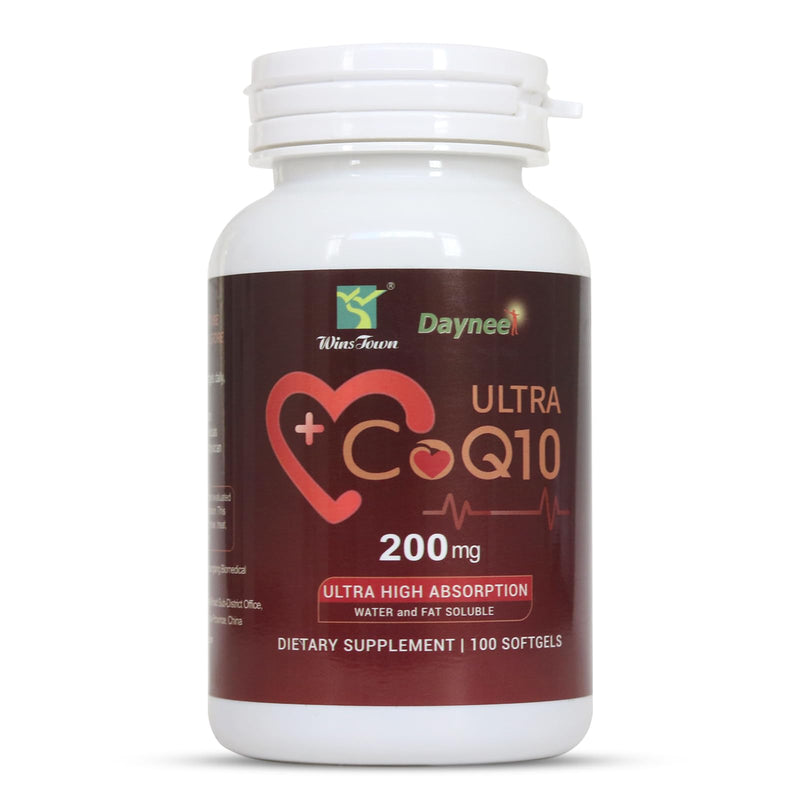 Ultra CoQ10 Ubiquinol Softgels 200mg, 100 Count | High-Absorption CoQ10 Supports Heart, Cellular Energy & Antioxidants, Water & Fat Soluble, Ideal for Seniors & Active Adults