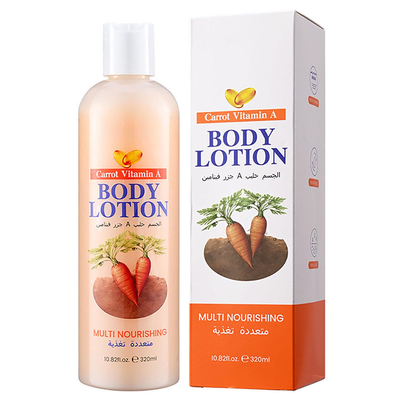 Carrot Moisturizing Body Lotion for Dry Skin, Hydrating & Firming Body Cream with Carrot Vitamin A for Women, Hand and Body Moisturizer Non-Greasy Refreshing Quickly Absorbed 320ml/ 10.82 Oz