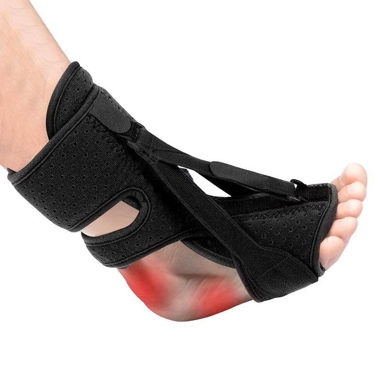 [Australia] - Plantar Fasciitis Night Splint (1PC, Black) - Upgrade Therapeutic Support Brace for Plantar Fasciitis, Foot Drop & Achilles Tendonitis, Fits Men & Women 