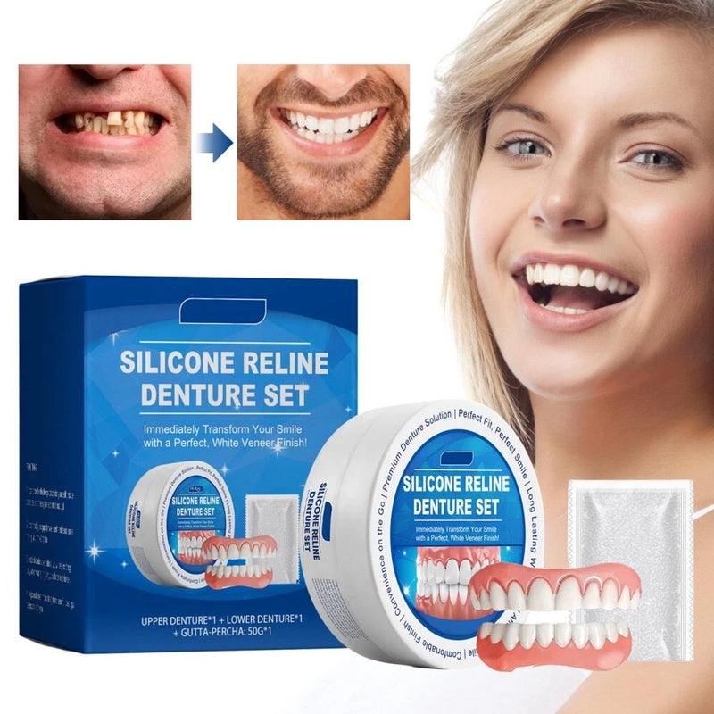 [Australia] - Moldable False Teeth - Silicone Dentures - Men and Veneers Teeth for Women - Upper and Lower Matching Set - Fix Your Smile at Within Minutes - Blue - 1PCS 