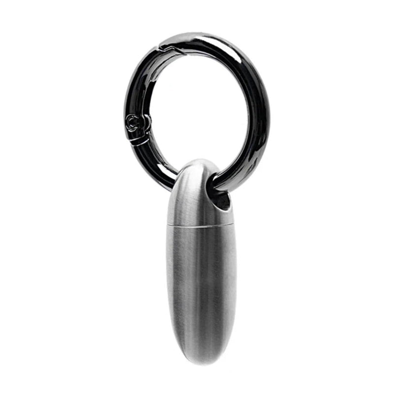 Mini Titanium Pill Holder Keychain, Waterproof EDC Pill Container Organizer for Travel, Pocket, Purse - Silver Bullet-Shaped Metal Medicine Case for Medicine & Vitamins - A 1PC