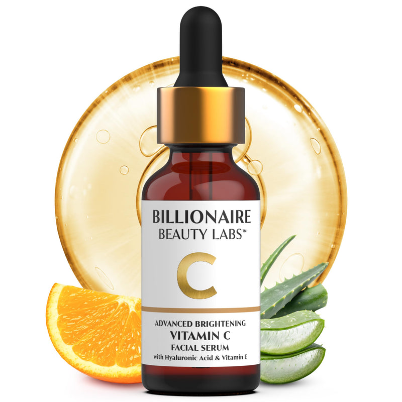 Billionaire Beauty Labs Vitamin C Serum for Face - Anti Aging Brightening Serum with Hyaluronic Acid & Vitamin E - Hydrating Facial Serum for Radiance, Fine Lines & Wrinkles - Made in USA 2 fl oz 2 Fl Oz (Pack of 1)