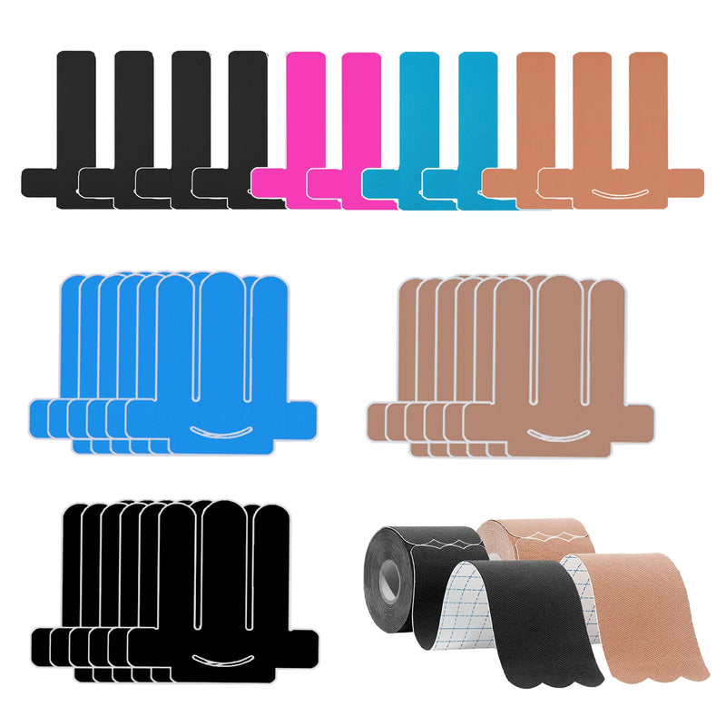 18 Pcs Kinesiology Tape for Shoulder and 10Pcs Kinesiology Tape for Knee and 40 Count Tape, Latex-Free Athletic Knee Tape Waterproof & Breathable
