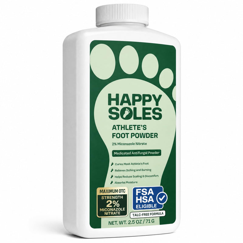 OTC Athletes Foot Treatment Antifungal Powder - 2% Miconazole | Anti fungal Foot Powder for Athlete's Foot & Itchy Feet - Relieves Itching & Burning, Odor Control, FSA Eligible HSA, 2.5oz