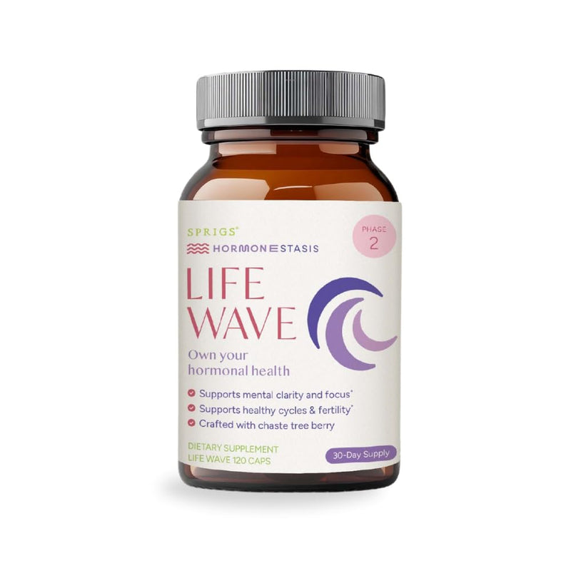 SPRIGS Life Wave Phase 2 Hormonal Support Supplement for Women, Herbal Wellness Formula with Wheat Germ Oil Softgels, Supports Hormone Balance, Menstrual Cycle Wellness & Daily Vitality, 180 Count
