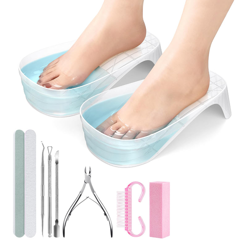 Yokilly Toe Nail Soaking Bowl: Large Size Acetone Proof Toe Soaking Tray | Shoe Design Foot Soaking Bath Tub for Soak Off Dip Powder Gel Polish Remover - DIY enthusiasts Home Use-Clear Clear