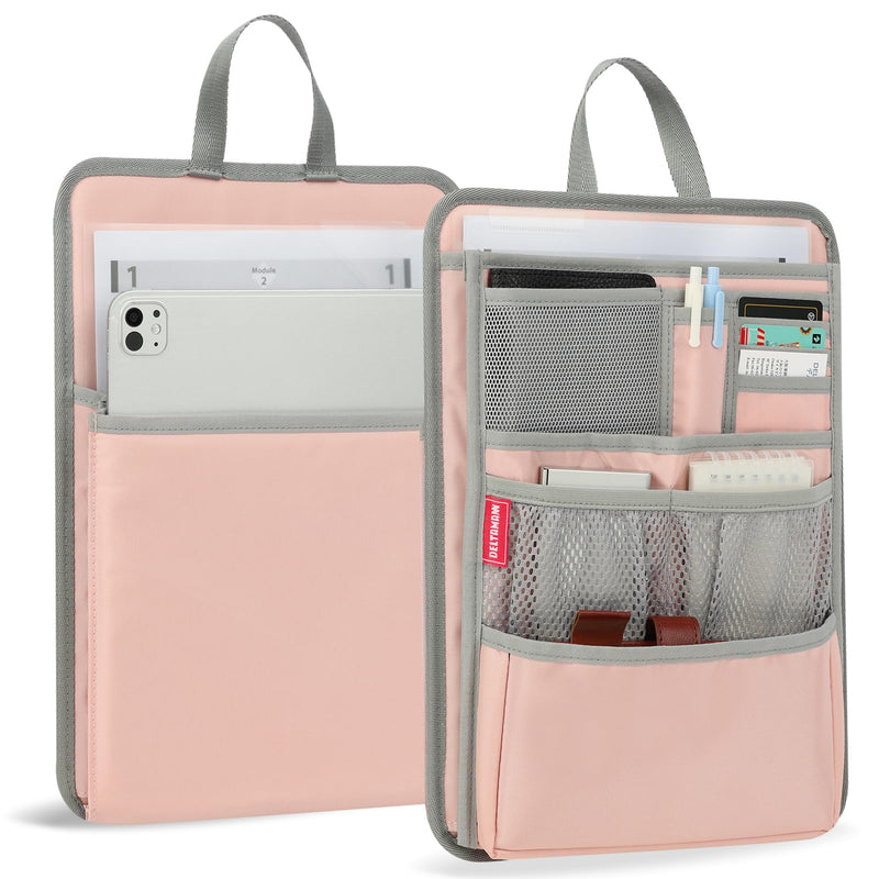 Stiff Backpack Insert Organizer for Men Women Bag In Bag,Water-repellent Nylon 13.7''x10.2''x2''-Pink Pink
