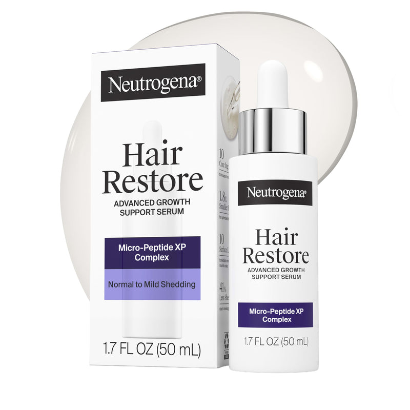 Neutrogena Hair Restore Advanced Growth Support Serum, 1.7 fl. oz | Hair & Scalp Treatment with Micro-Peptide XP Complex, Revitalizes Roots