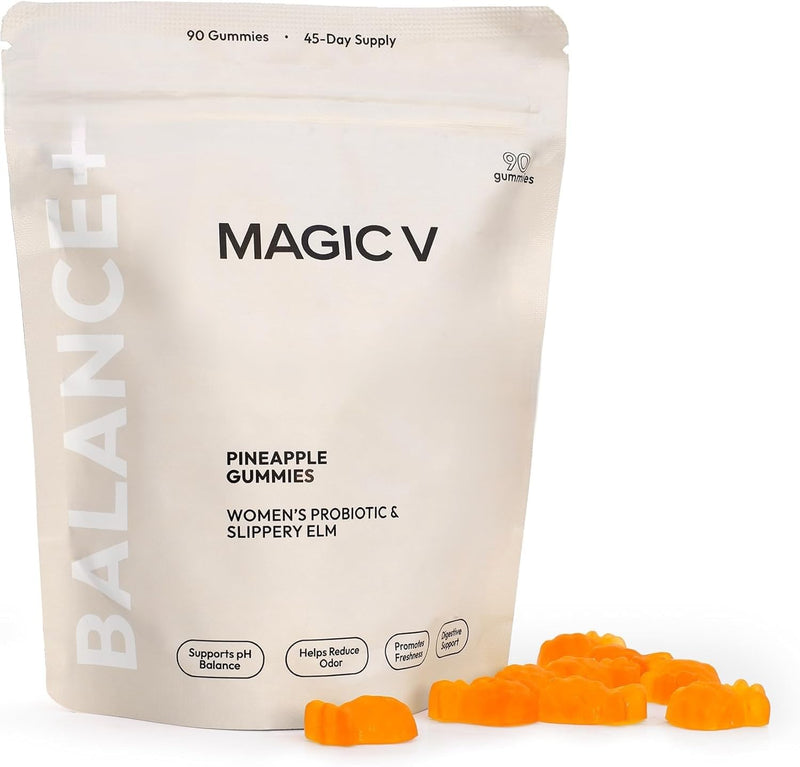 Magic V Care – Premium Feminine Balance Gummies – Women’s Wellness & pH Support – Vaginal Health, Immunity & Hormonal Balance – Vegan, Gluten-Free – Tropical Pineapple – 90 Gummies – 45 Servings