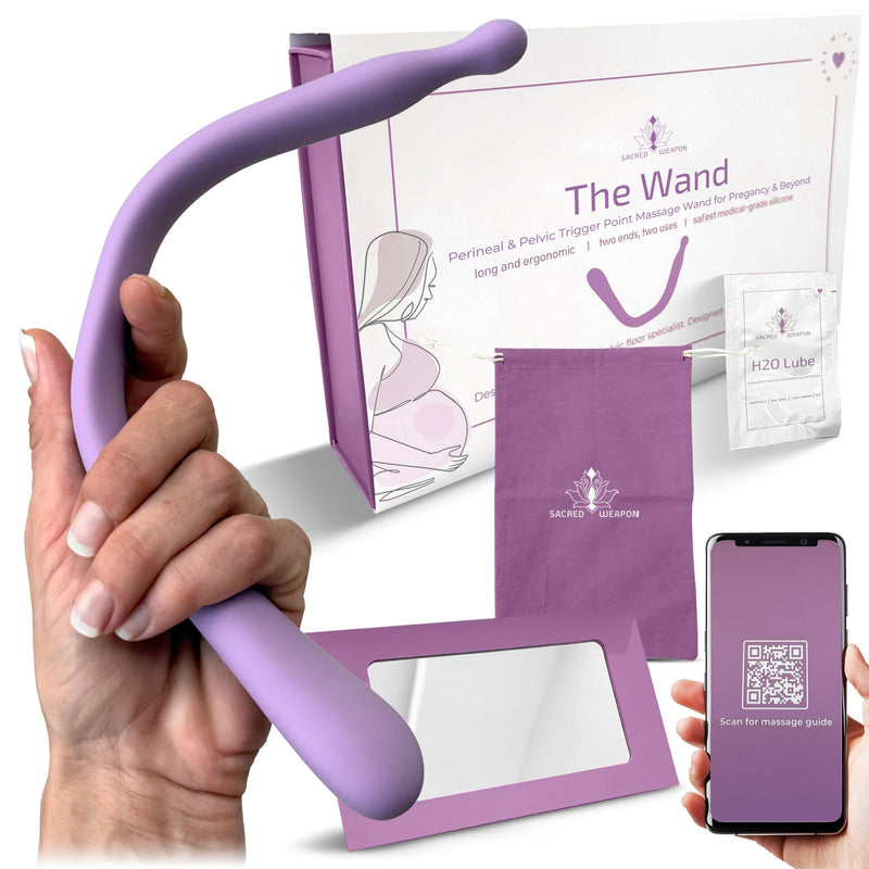 Sacred Weapon™ Perineal Massage Tool for Pregnancy, Labor Prep & Postpartum Recovery | Non-Vibrating, Medical-Grade Silicone | 2-in-1 for Fascia & Trigger Point Release Pelvic Floor