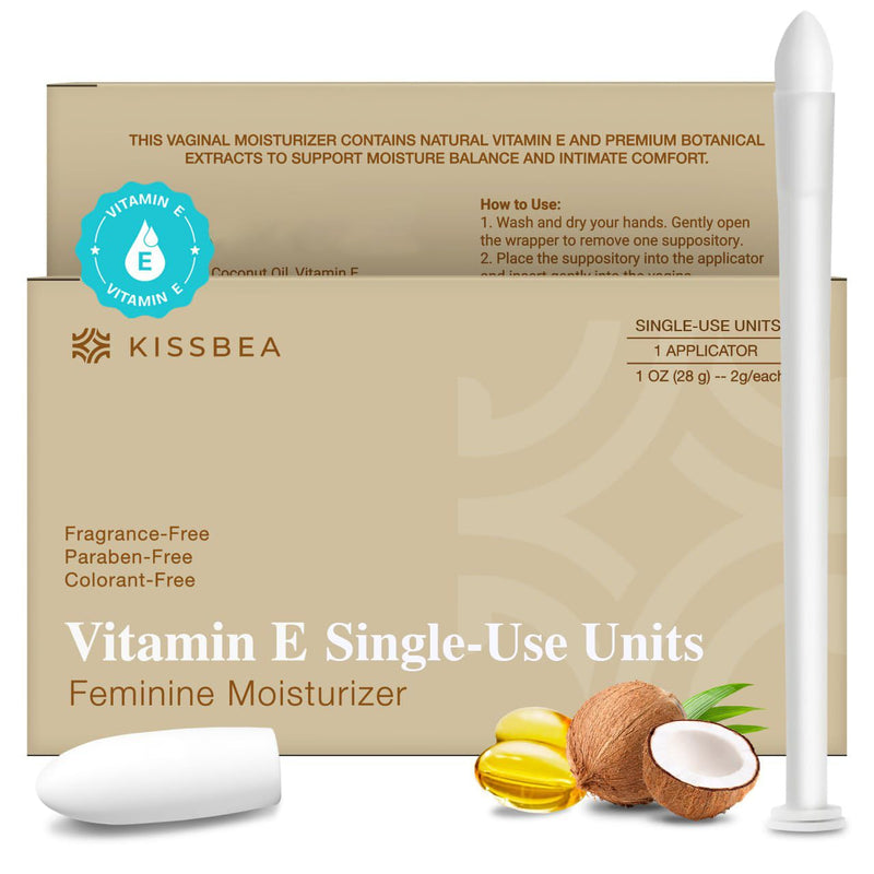 Natural Vitamin E Single-Use Units for Women - Feminine Moisturizer for Daily Feminine Care with Coconut Oil and Shea Butter - One Month Supply