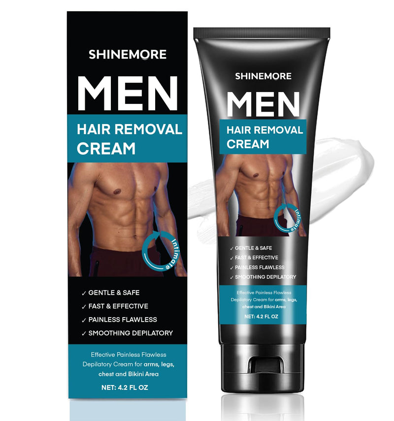 Intimate Hair Removal Cream for Men: Effective Painless Flawless Depilatory Cream for arms legs chest and Pubic Area - Suitable for All Skin Types 120ML 4.2 Ounce (Pack of 1)