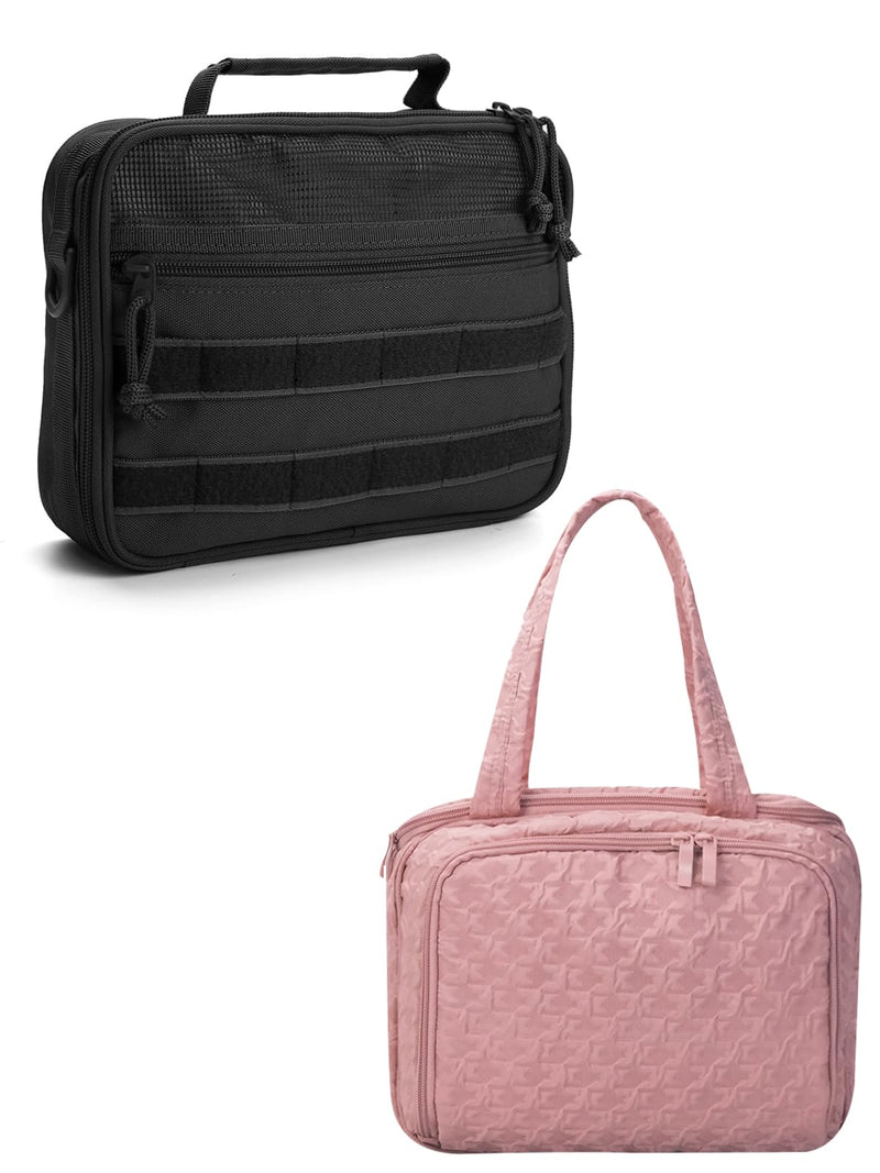 SMONT Black men's toiletry bag and pink women's toiletry bag set sale