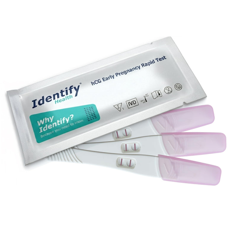 Identify Health hCG Pregnancy Test | 3 Pack | Early Detection Rapid Urine Dip Stick for Home Pregnancy Testing | Sensitive hCG Levels for Accurate Results (3)