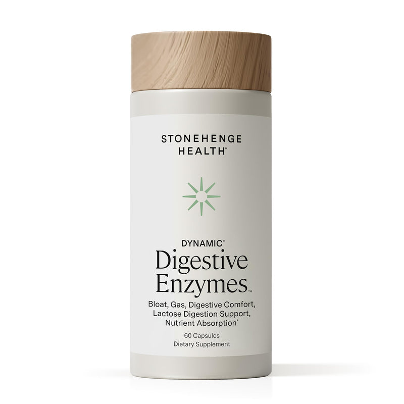 Stonehenge Health Dynamic Digestive Enzymes | Gas & Bloating Support - 60ct | Digestive Enzyme Supplement for Gas and Bloating Food Breakdown and Nutrient Absorption with Protease Lipase Amylase Lactase