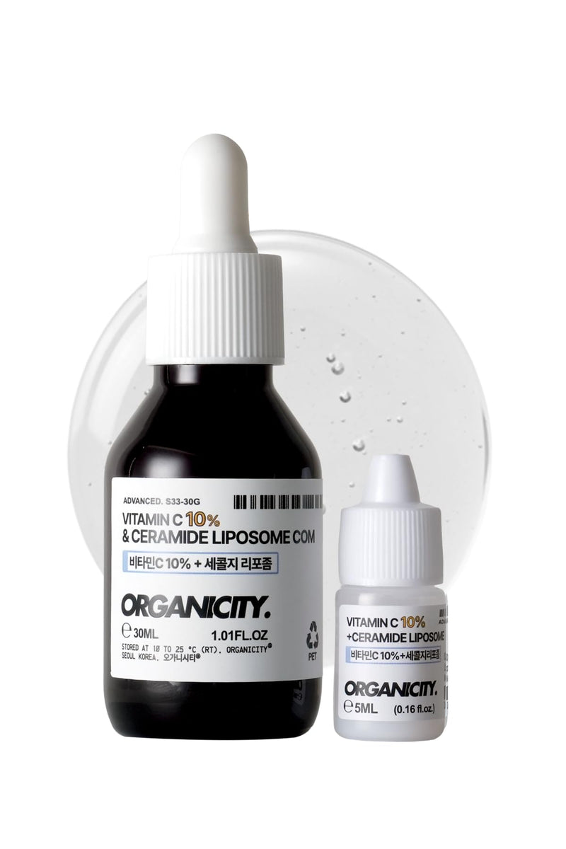 Vitamin C 10% Liposome Topical Cosmetic Serum 1.01 Fl Oz + 0.16 Fl Oz | with Ceramide for Skin Barrier and Brightening | Korean Skin Care | Fragrance-Free 1.17 Fl Oz (Pack of 1)