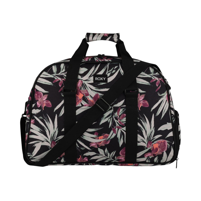 Roxy Duffel Bag | Travel | Work | Gym | Fitness | Beach | Everyday Carry | Recycled Materials Feel Happy - Anthracite Wind Swept Floral