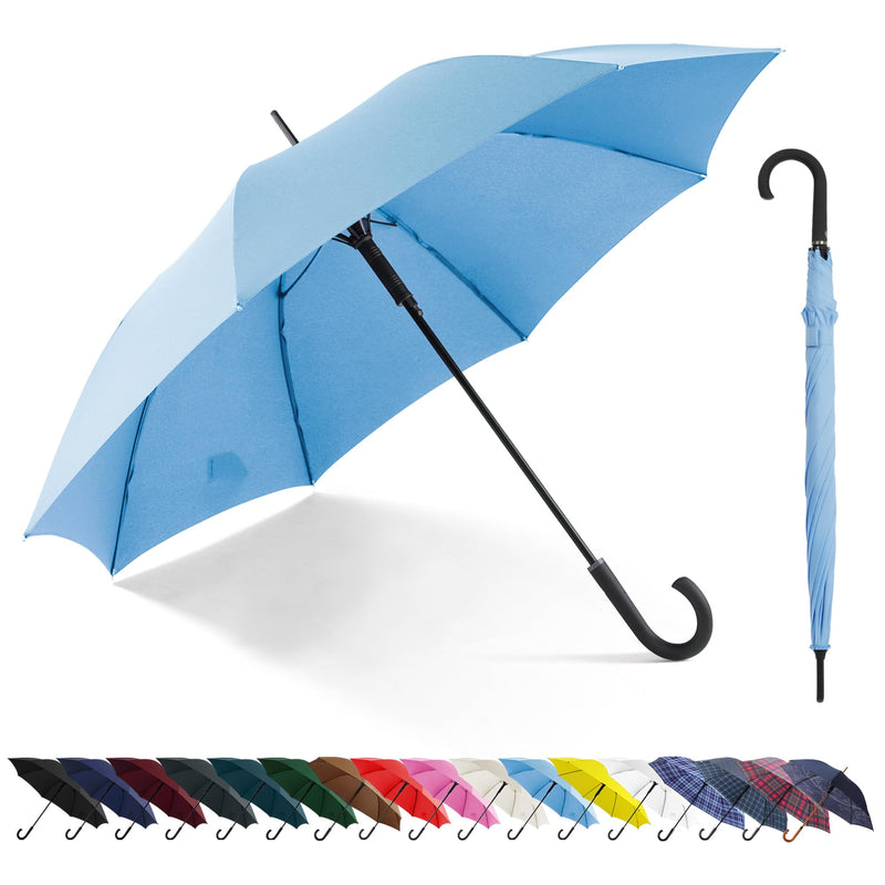 Large Stick Umbrella Windproof Automatic Open 50 Inch Umbrella with Hook Handle,Over Sized J Handle Umbrellas for Men and Women,Windproof Unbreakable Stick Rain Golf Umbrella Sora