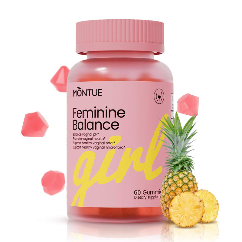 Premium Feminine Balance Gummies, for Women’s Wellness & pH Balance, Immune Support,Vegan, Hawaiian Pineapple, Non-GMO (60 Gummies) NEW-60 Gummies