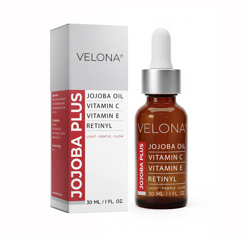 velona Jojoba Plus Face Oil - 1 Fl Oz | Jojoba oil, Vitamin C, Vitamin E, Retinyl | Lightweight Hydrating Serum | Moisturizing Skin | Glow & Balance