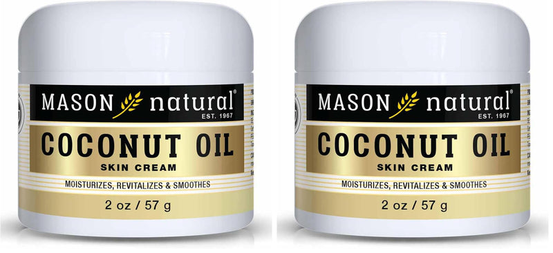 MASON NATURAL Coconut Oil Beauty Cream, Hydrating Moisturizer With Collagen for Smooth & Firm Skin, 2 oz (Pack of 2) 2 Ounce (Pack of 2)