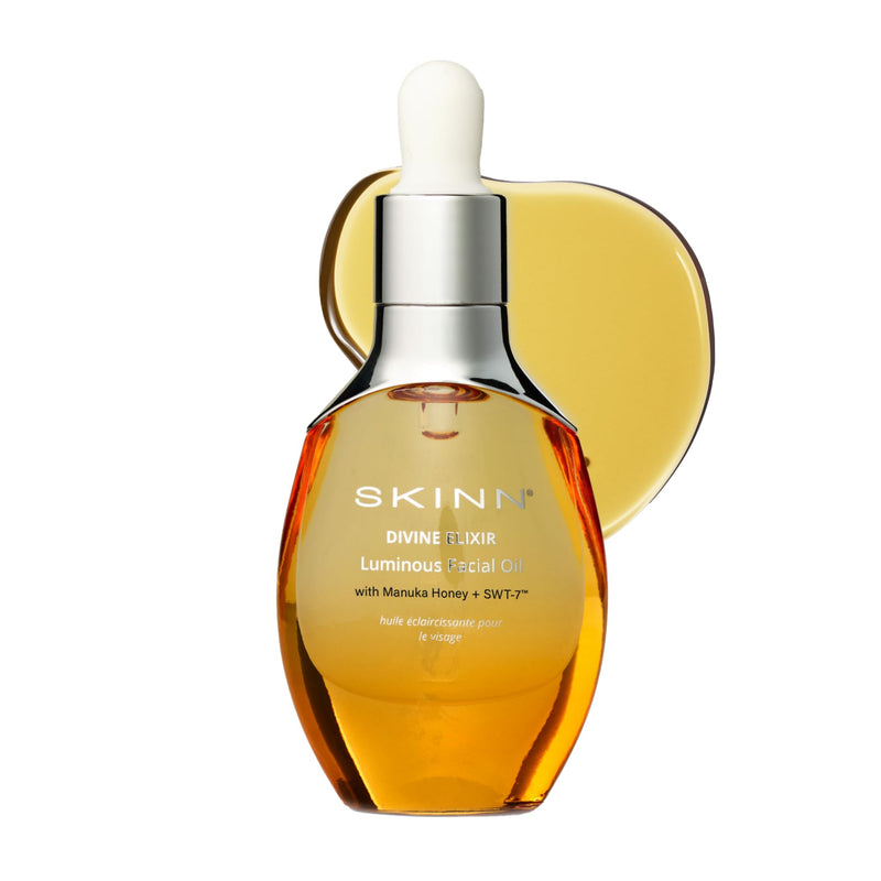 SKINN Anti-Aging Luminous Face Oil - Vitamin C & Manuka Honey | Lightweight, Non-Greasy Facial Oil for Sensitive, Dry & Mature Skin - Reduces Fine Lines & Wrinkles while Boosts Hydration New Formula