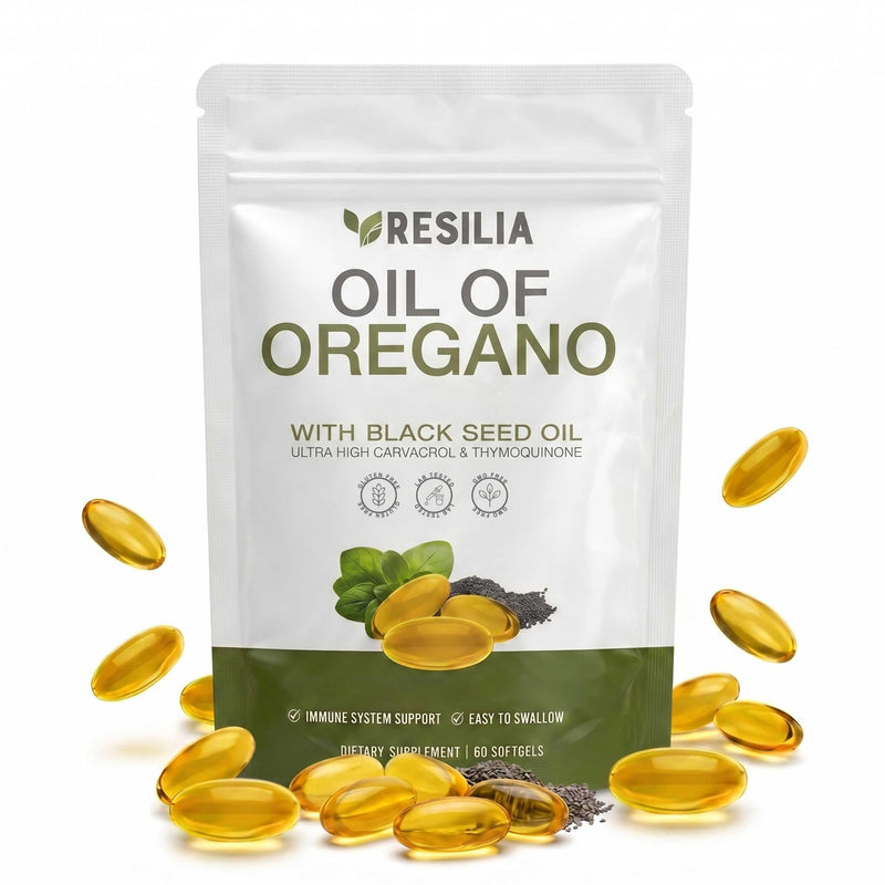 Resilia Oil Of Oregano Softgels with Black Seed Oil - 60 Softgels | Non-GMO, Gluten-Free and Soy-Free 60 Count (Pack of 1)