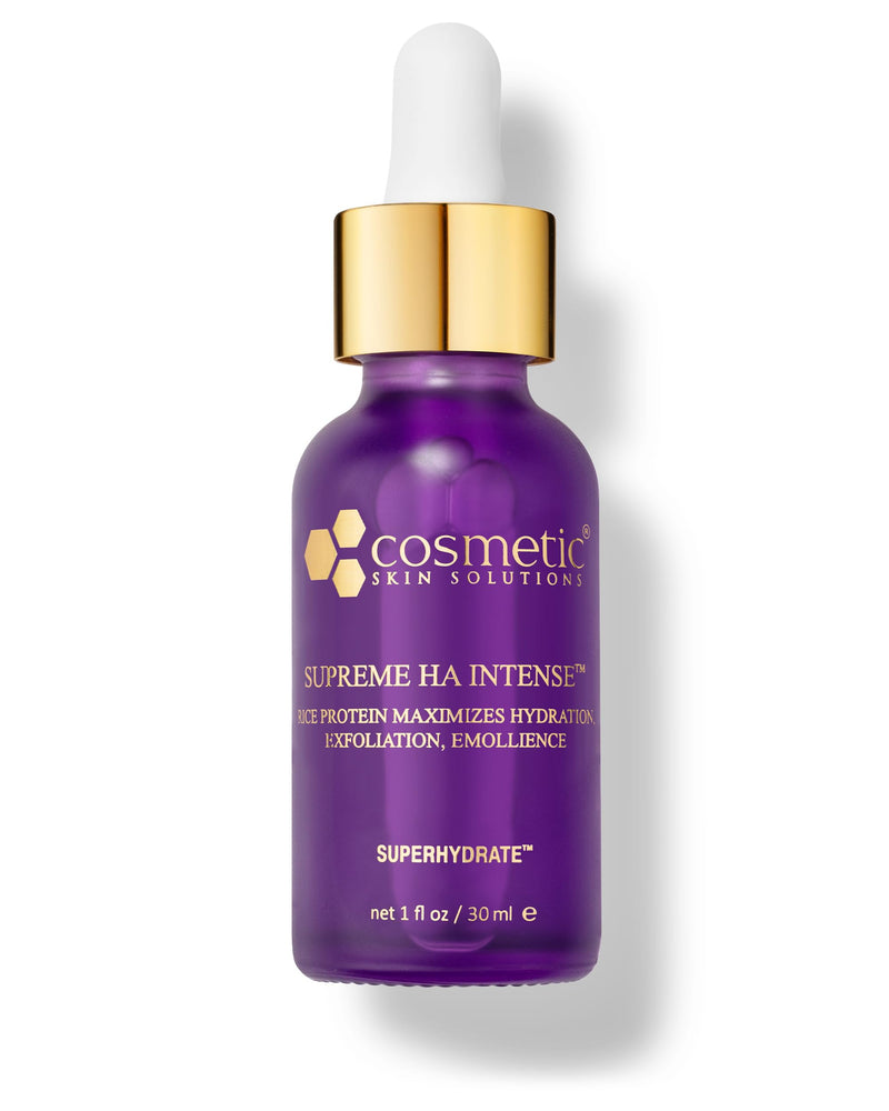 Supreme HA Intense – Hyaluronic Acid Serum with Vitamin E, Purple Rice Extract, Mandelic & Malic Acids – Hydrating and Smoothing Face Serum for Radiant Looking Skin – 1 fl oz