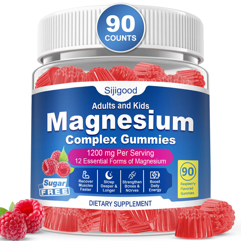 90 Count | Magnesium Complex Gummies for Women & Men, 12 Forms of Magnesium (Glycinate, Citrate& More), Magnesium Supplement with Ashwagandha – Supports Sl♡ep, Bone, Energy, Raspberry Flavor 90 Count (Pack of 1)