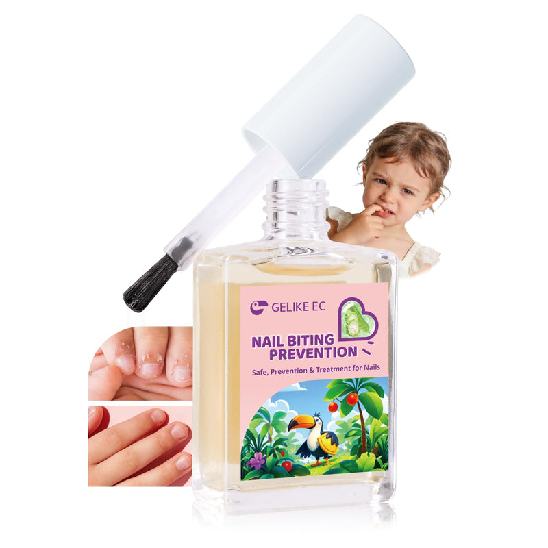 Gelike ec Stop Kids Nail Biting: Strong Extra Bitter Polish for Children | Safe Non Toxic Japanese Vegan Organic Formula to Stop Nail Biting & Thumb Sucking - Long Lasting Clear Treatment for girls
