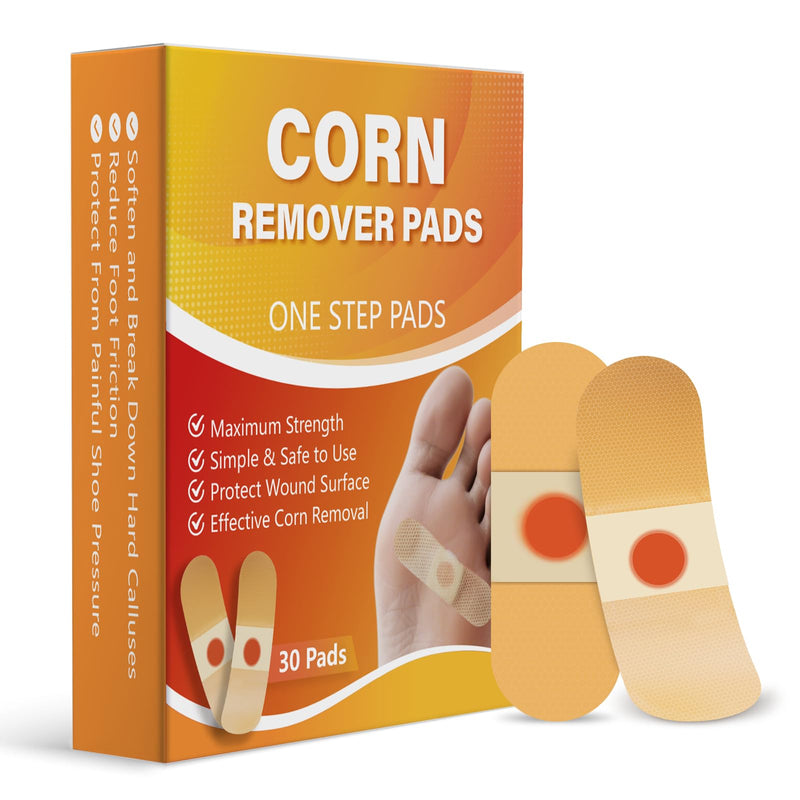 [Australia] - Corn Remover Pads for Feet & Toes: 40% Salicylic Acid Pads Extra Strength Treatment - Fast Effective Callus Remover & Friction Protection for Workers, Athletes, Seniors & Adults - 30pads 30 Count (Pack of 1) 