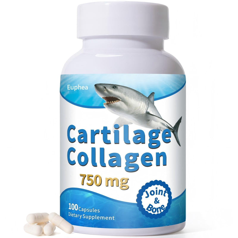 Cartilage, with Cartilage 750mg, Glucosamine & Collagen, Great for Seniors & Athletes, 100 Capsules