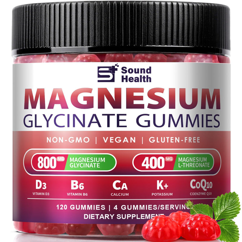 5 in 1 Magnesium Glycinate Gummies, 1400mg from Magnesium Glycinate, L-Threonate & Vitamin B6, Magnesium Complex for Women, Third-Party Tested, 120 Gummies, Non-GMO 120 Count (Pack of 1)
