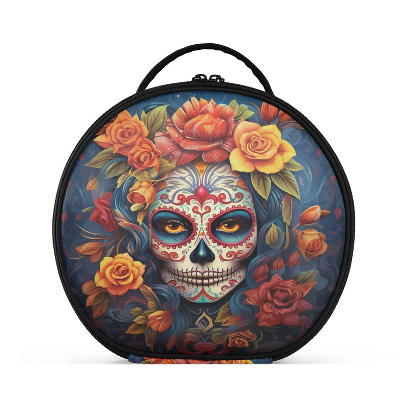 ALAZA Dia Muertos Mexican Day Of The Dead Girl Sugar Skull Travel Makeup Case, Portable Artist Makeup Storage Bag multicolor01