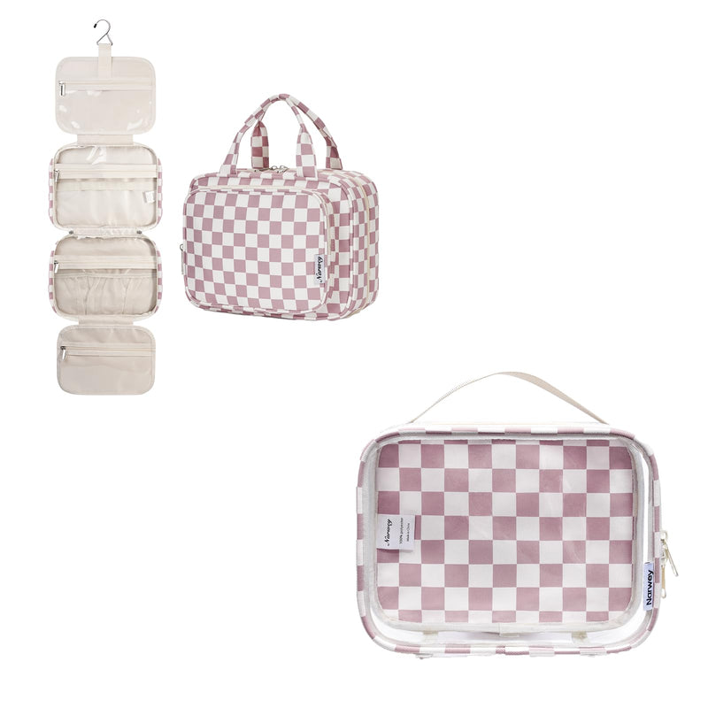 Narwey Hanging Toiletry Bag for Women with TSA Approved Clear Toiletry Bag